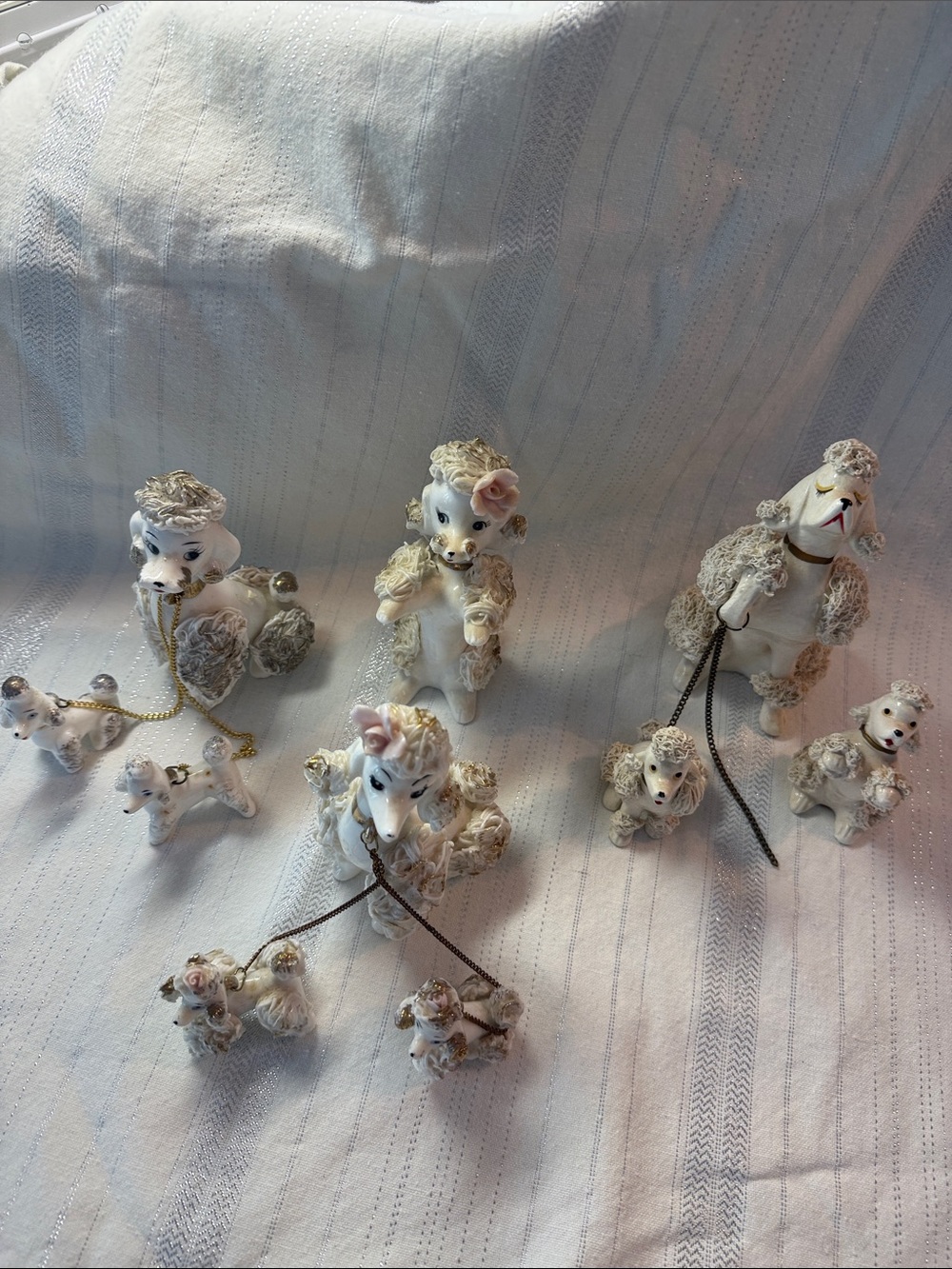 Vintage white spaghetti poodle collection with chains